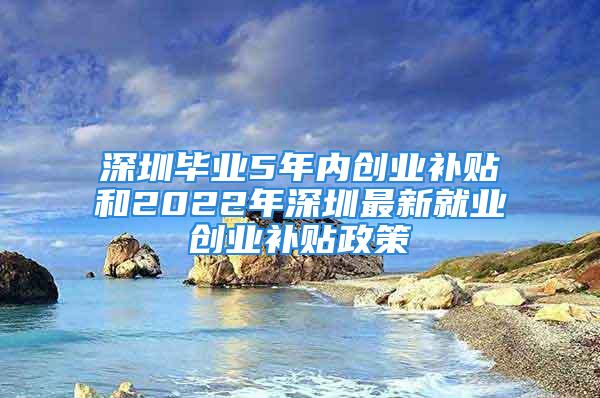 深圳畢業(yè)5年內(nèi)創(chuàng)業(yè)補貼和2022年深圳最新就業(yè)創(chuàng)業(yè)補貼政策