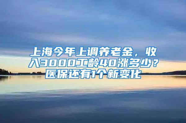 上海今年上調(diào)養(yǎng)老金，收入3000工齡40漲多少？醫(yī)保還有1個(gè)新變化