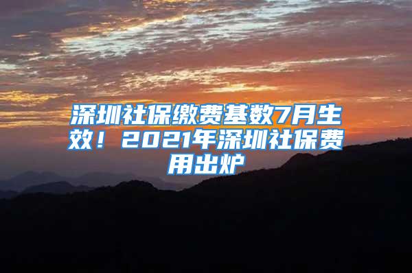 深圳社保繳費基數(shù)7月生效！2021年深圳社保費用出爐