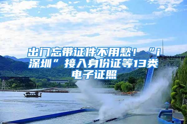 出門忘帶證件不用愁！“i深圳”接入身份證等13類電子證照