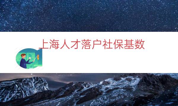 上海人才落戶社?；鶖?shù)（上海落戶繳納社?；鶖?shù)）