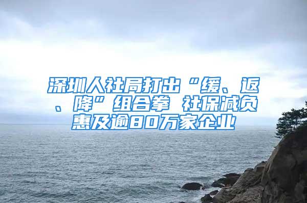 深圳人社局打出“緩、返、降”組合拳 社保減負(fù)惠及逾80萬家企業(yè)