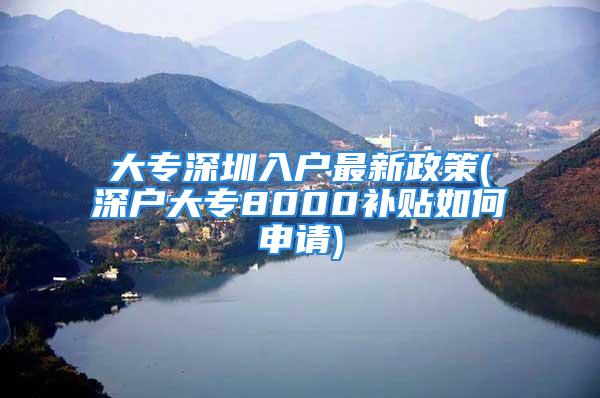 大專深圳入戶最新政策(深戶大專8000補(bǔ)貼如何申請(qǐng))