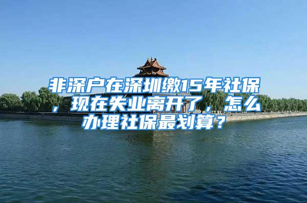 非深戶在深圳繳15年社保，現(xiàn)在失業(yè)離開了，怎么辦理社保最劃算？