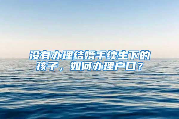 沒有辦理結(jié)婚手續(xù)生下的孩子，如何辦理戶口？