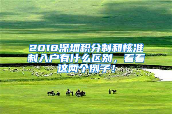 2018深圳積分制和核準(zhǔn)制入戶有什么區(qū)別，看看這兩個例子！