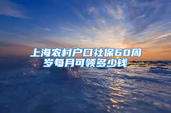 上海農(nóng)村戶口社保60周歲每月可領(lǐng)多少錢