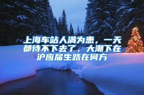 上海車站人滿為患，一天都待不下去了，大潮下在滬應(yīng)屆生路在何方