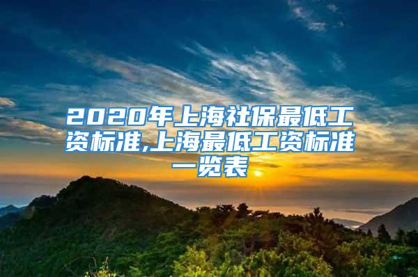 2020年上海社保最低工資標(biāo)準(zhǔn),上海最低工資標(biāo)準(zhǔn)一覽表