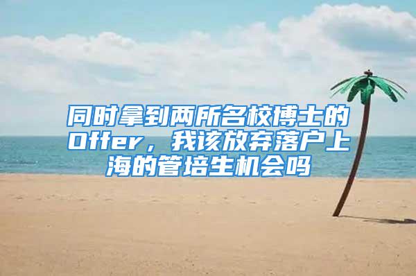 同時拿到兩所名校博士的Offer，我該放棄落戶上海的管培生機會嗎