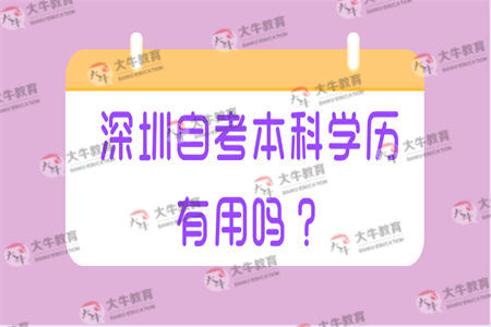 深圳自考本科學(xué)歷有用嗎？