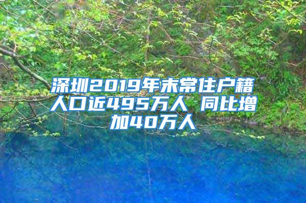 深圳2019年末常住戶籍人口近495萬人 同比增加40萬人