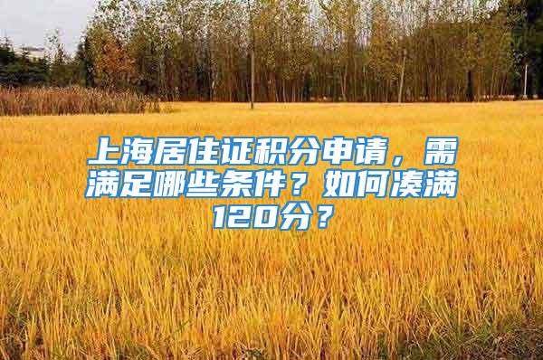 上海居住證積分申請，需滿足哪些條件？如何湊滿120分？