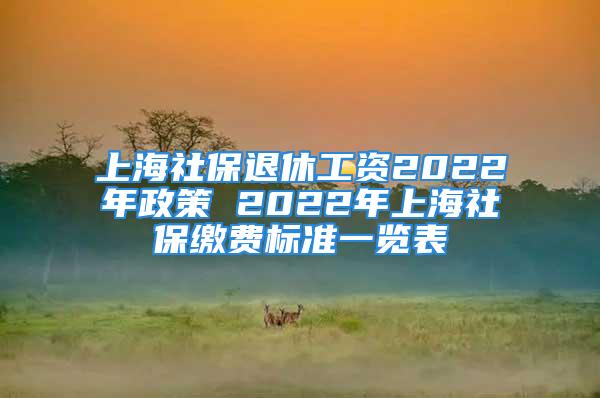 上海社保退休工資2022年政策 2022年上海社保繳費(fèi)標(biāo)準(zhǔn)一覽表