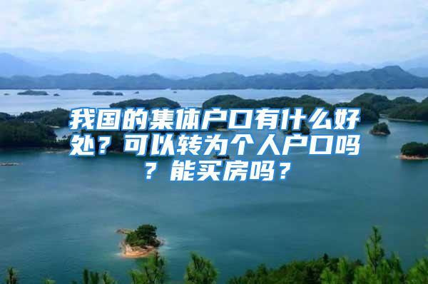 我國(guó)的集體戶口有什么好處？可以轉(zhuǎn)為個(gè)人戶口嗎？能買房嗎？