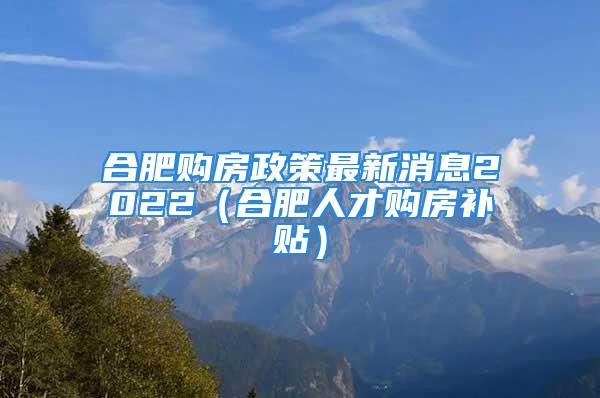 合肥購房政策最新消息2022（合肥人才購房補(bǔ)貼）