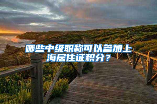 哪些中級職稱可以參加上海居住證積分？