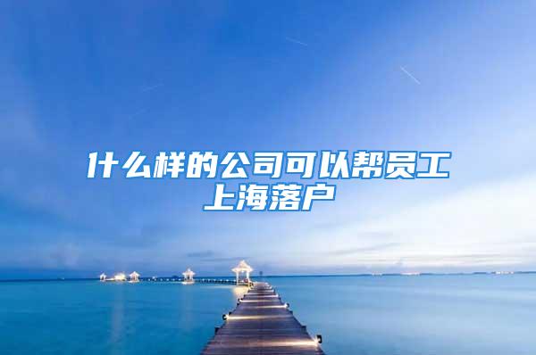 什么樣的公司可以幫員工上海落戶