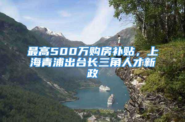 最高500萬購房補貼，上海青浦出臺長三角人才新政