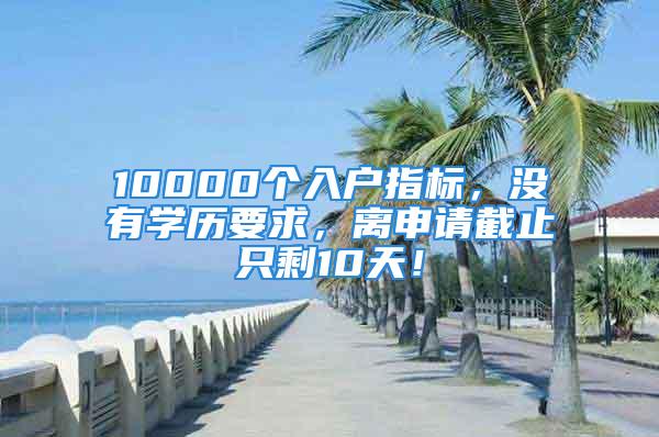 10000個(gè)入戶指標(biāo)，沒有學(xué)歷要求，離申請(qǐng)截止只剩10天！