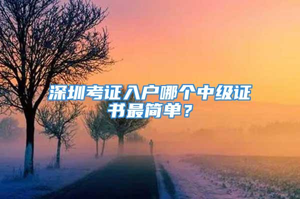 深圳考證入戶哪個(gè)中級(jí)證書最簡(jiǎn)單？