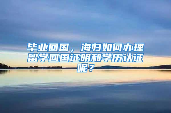 畢業(yè)回國，海歸如何辦理留學(xué)回國證明和學(xué)歷認證呢？