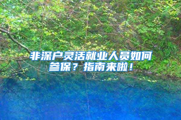 非深戶(hù)靈活就業(yè)人員如何參保？指南來(lái)啦！