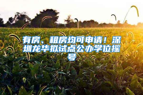 有房、租房均可申請！深圳龍華擬試點(diǎn)公辦學(xué)位搖號(hào)