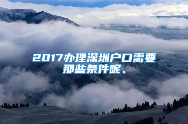 2017辦理深圳戶(hù)口需要那些條件呢、