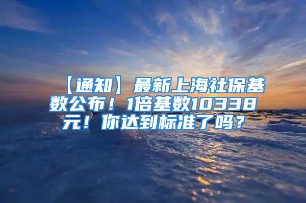 【通知】最新上海社保基數(shù)公布！1倍基數(shù)10338元！你達到標準了嗎？