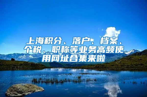 上海積分、落戶、檔案、個稅、職稱等業(yè)務高頻使用網(wǎng)址合集來啦