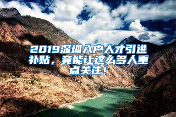 2019深圳入戶人才引進(jìn)補(bǔ)貼，竟能讓這么多人重點(diǎn)關(guān)注！