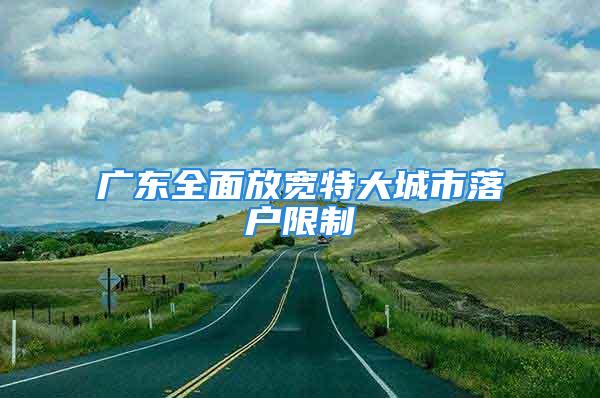 廣東全面放寬特大城市落戶限制