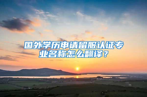 國外學歷申請留服認證專業(yè)名稱怎么翻譯？