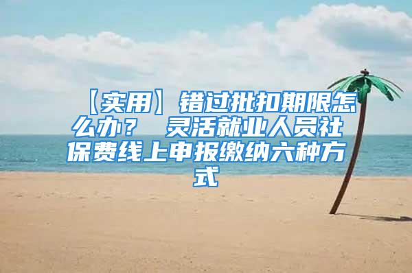 【實用】錯過批扣期限怎么辦？ 靈活就業(yè)人員社保費線上申報繳納六種方式