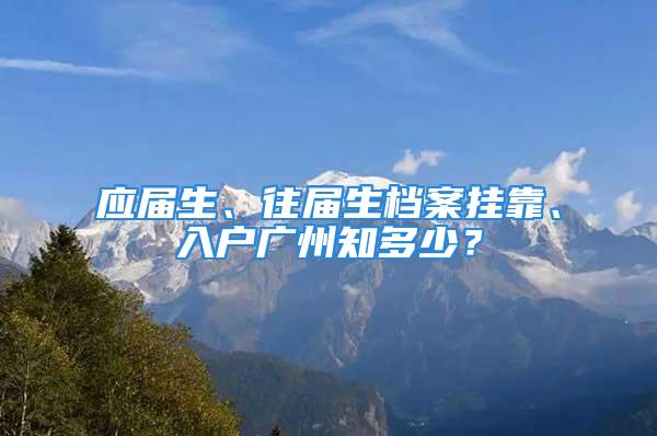 應(yīng)屆生、往屆生檔案掛靠、入戶廣州知多少？