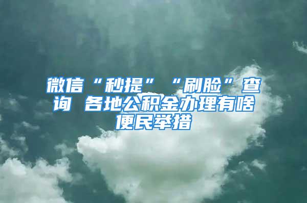 微信“秒提”“刷臉”查詢 各地公積金辦理有啥便民舉措