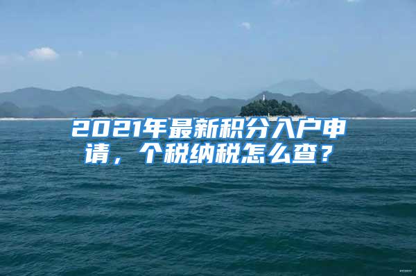 2021年最新積分入戶申請，個稅納稅怎么查？