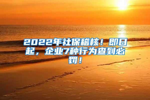 2022年社保稽核！即日起，企業(yè)7種行為查到必罰！