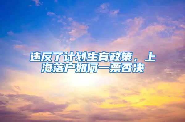 違反了計劃生育政策，上海落戶如何一票否決