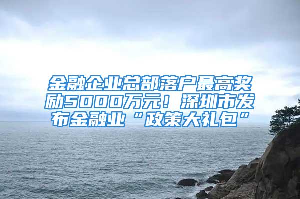 金融企業(yè)總部落戶(hù)最高獎(jiǎng)勵(lì)5000萬(wàn)元！深圳市發(fā)布金融業(yè)“政策大禮包”