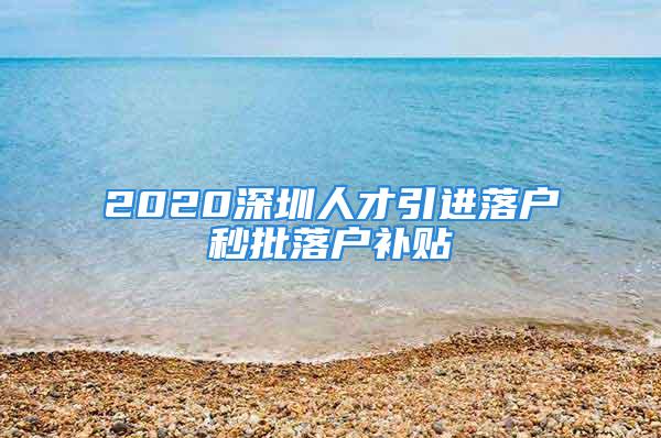 2020深圳人才引進(jìn)落戶(hù)秒批落戶(hù)補(bǔ)貼