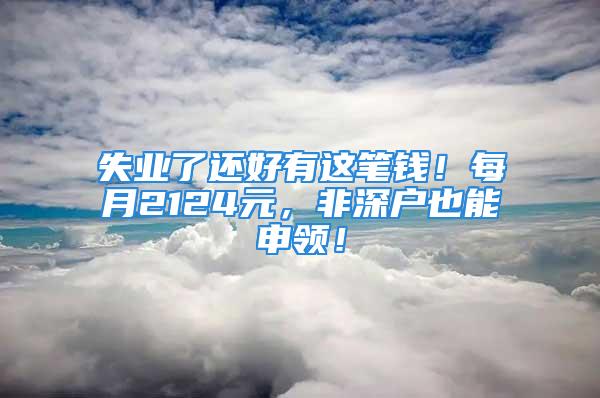 失業(yè)了還好有這筆錢！每月2124元，非深戶也能申領(lǐng)！