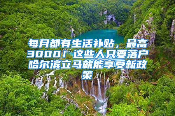 每月都有生活補貼，最高3000！這些人只要落戶哈爾濱立馬就能享受新政策