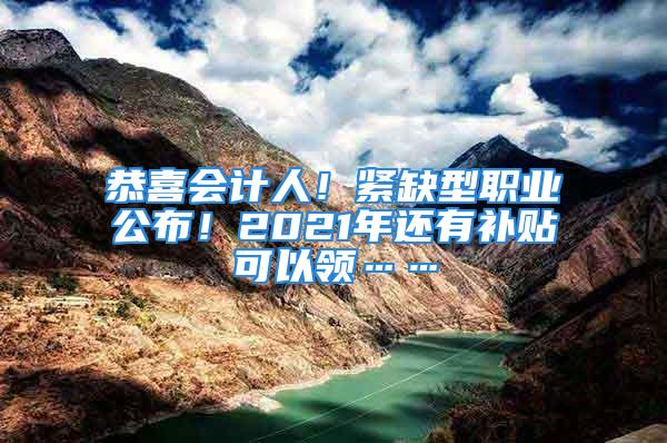 恭喜會(huì)計(jì)人！緊缺型職業(yè)公布！2021年還有補(bǔ)貼可以領(lǐng)……