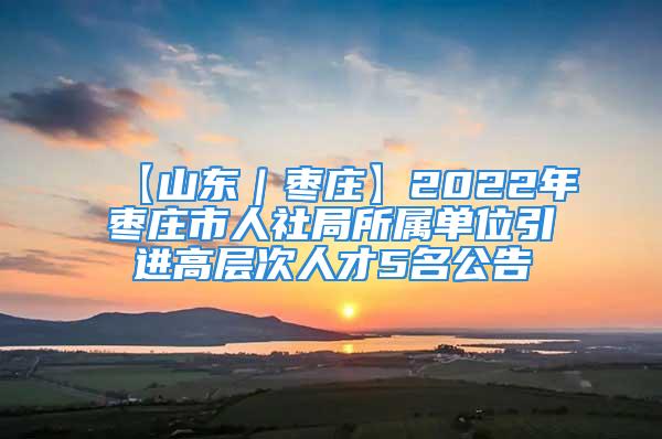 【山東｜棗莊】2022年棗莊市人社局所屬單位引進(jìn)高層次人才5名公告