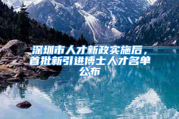 深圳市人才新政實施后，首批新引進博士人才名單公布