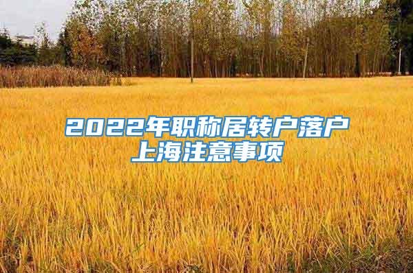 2022年職稱(chēng)居轉(zhuǎn)戶(hù)落戶(hù)上海注意事項(xiàng)