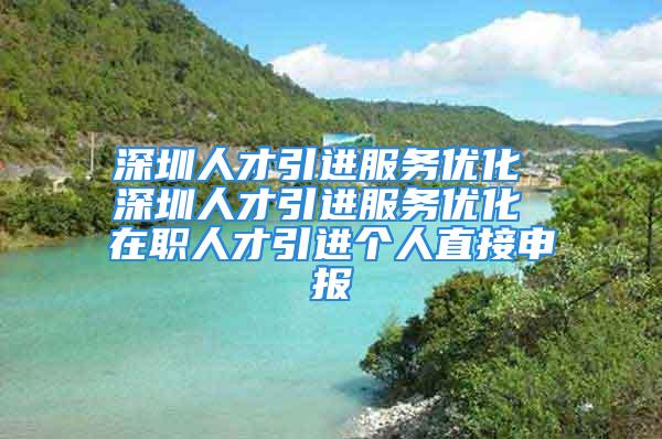 深圳人才引進服務優(yōu)化 深圳人才引進服務優(yōu)化 在職人才引進個人直接申報