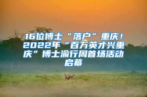 16位博士“落戶”重慶！2022年“百萬英才興重慶”博士渝行周首場活動啟幕